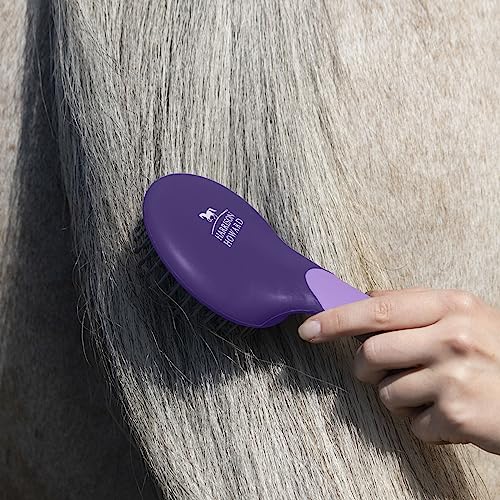 Harrison Howard Horse Mane and Tail Brush - Professional Grooming Brush, Equestrian Detangler, Non-Slip, Purple - color: Purple