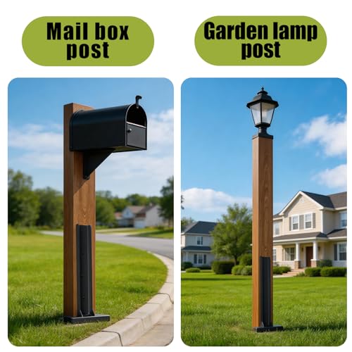 2 Pack 30" Fence Post Repair Kit for Fix 4x4|6x6 Fence Post | Wave Design Fence Post Stake Spike ,Fence Post Anchor Ground Spike for Repair Tilted/Broken Wood Fences Post - size: 2 Pcs