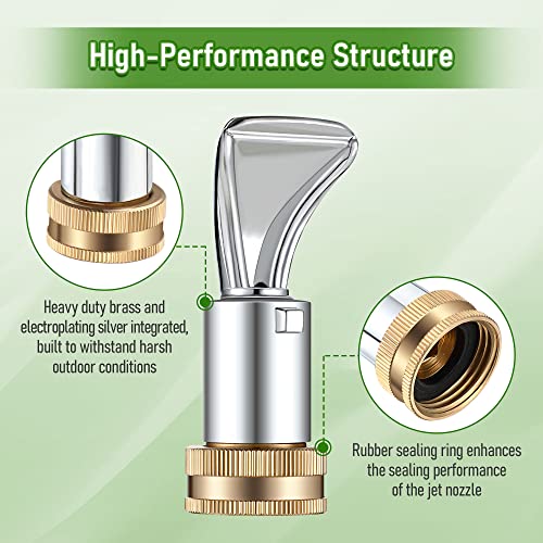 Dreyoo 1 Pack 3/4" Heavy Duty Sweeper Nozzle for Gutter Cleaning Wand | Compatible with 22311 Replacement, Brass Garden Hose Nozzle Suitable for Cleaning Gutters Sidewalks Driveways Watering