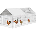 NUGRIART Metal Chicken Coop 83"x38" Chicken Run Pen with Cover | Waterproof Cover, Portable Poultry Cage, Chicken Tractor for Chickens, Ducks, Rabbits & Small Animals, Outdoor Backyard Use. - size: 83.0"L x 38.0"W x 34.0"H