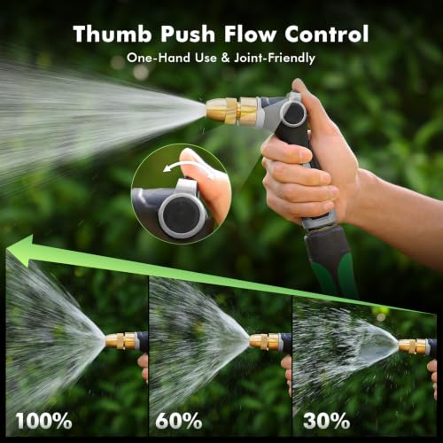 RESTMO Garden Hose Nozzle, Heavy Duty Water Hose Sprayer for Outdoor | Zinc Alloy Metal, Thumb Control, Precise Flow, Adjustable Spray Patterns, Leak-proof, Ideal for Lawn & Plant & Car, Silver - color: Silver