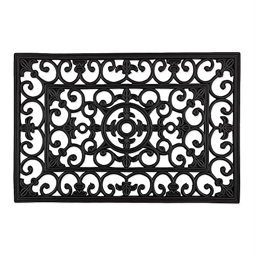 DII Rubber Doormats Collection All Weather, 18x30, Natural Wrought Iron - color: Natural Wrought Iron, size: 1'6" x 2'6" (Rectangular)