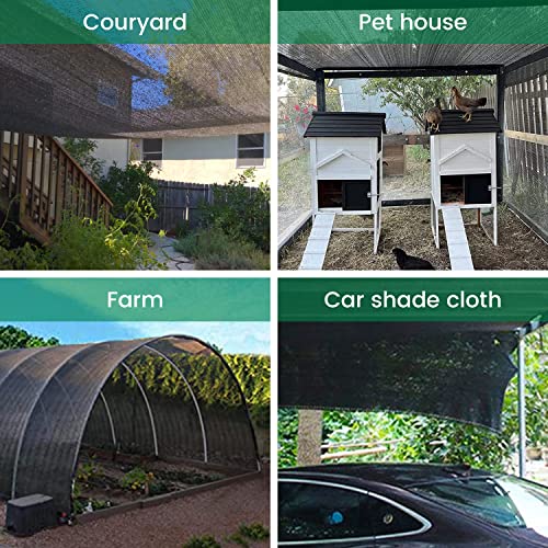 Shade Cloth, 20FT X 20FT 90% Black Outdoor Woven Sun Shade with Grommets, Durable Breathable Netting Shading Antifreezing for Patio, Garden, DIY Home, Plants Cover, Greenhouse, Dog Kennel
