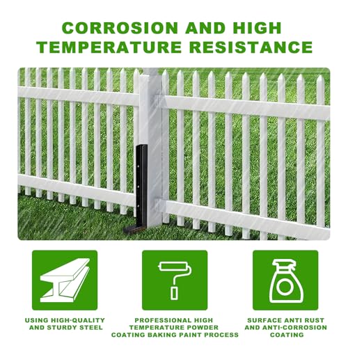 6-Pack 2" Width Fence Post Repair Kit, 34in Heavy Duty Ground Spike Anchor for Wooden Post Repairing Tilted/Broken Posts Metal Brackets - size: 2'' 6 Pack