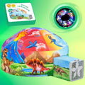 W&O Dinosaur Inflatable Fort with LED Lights - Fan Not Included | Dino Aerodome with LED Lights, Fan-Powered Design, Easy Entry/Exit & Dinosaur Adventure Play. Great Gift, Ages 3-12 - color: Dino Aerodome