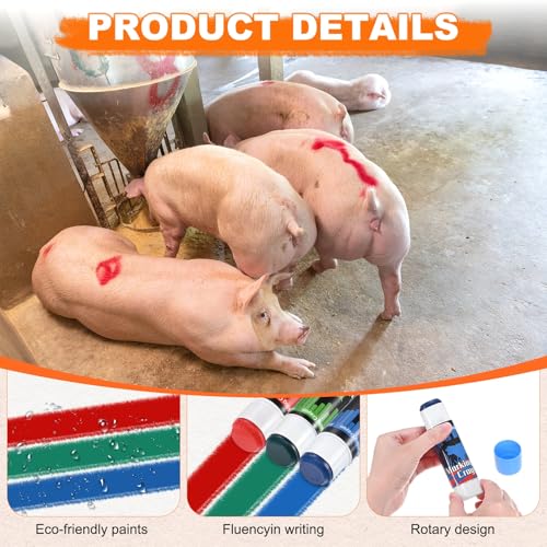M METERXITY 6-Pack Livestock Marker, 11.6 Cm/4.6 Inches Large Animal Crayons for Pig/Cattle/Cow/Sheep Supplies, Farming Livestock Marking Crayons [Blue/Green] - color: Blue/Green