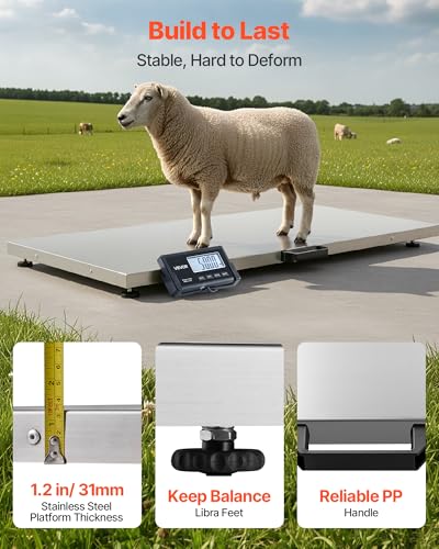 VEVOR Digital Shipping Scale, 0.1 lbs High Accuracy, 660 lbs Postal Scale with LCD Display, Hold/Tare Function & AC/DC Power Supply, Fit for Packages, Postage, Luggage, Battery & Adapter Included | For Packages, Postage and Luggage, LCD Display, Hold/Tare