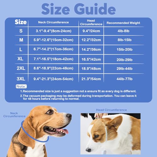 IDOMIK Dog Recovery Collar, Waterproof Soft Dog Cone After Surgery | Comfy Protective Elizabethan Collar Alternative for Dogs Cats, Adjustable Pet Neck Donut Cone Anti-Licking Wounds,Navy,M - color: Navy Blue, size: M