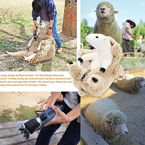 Furvana Shaved Sheep Stuffed Animal | Sheep Plush Toy , Cute Plushie for Girls , Sleeping Pet Buddy, Lamb Stuffed Animal Birthday Gifts for Kids Christmas