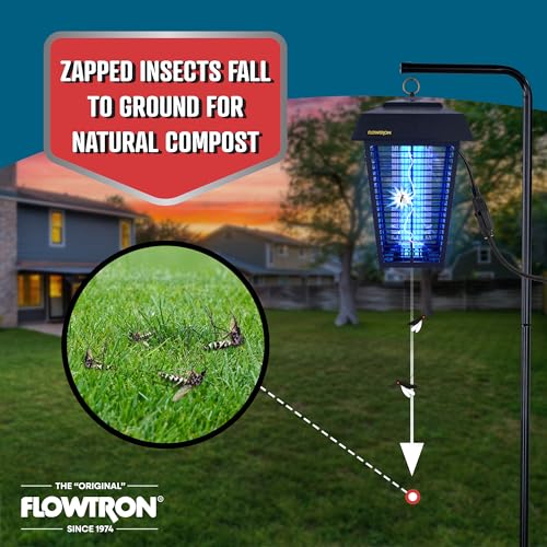 Flowtron Bug Zapper, 1.5 Acre Outdoor, Two 40W UV Bulb, 5600V, Octenol Lure | Bug zapper for large yards, farms, and wooded areas - UV and octenol lure clears mosquitoes and flies - UL certified - color: Black