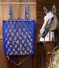 Majestic Ally Double Side Open Slow Feeder Hay Bag - Diamond Shaped Obliquely Placed Webbing (Royal Blue) - color: Royal Blue