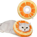 ANWA Adjustable Cat Cone Collar Soft, Cute Cat Donut Collar After Surgery, Kitten Recovery Cones to Stop Licking - color: Orange, size: Large
