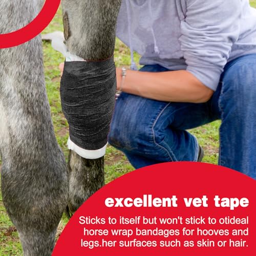 AZEN 18 Pack Self Adhesive Bandage Wrap, 4" X 5 Yards Elastic Cohesive Bandage Wrap, Black Athletic Tape, Tattoo Grip Tape Wrap, Vet Wrap, Ankle Tape - color: Black, size: 4IN - 18Pack