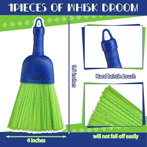 1 Pcs Whisk Broom Poly Fiber Hand Brush with Hang Hole Car Cleaning | Small Handheld Brooms for Car, Plastic Hand Whisk Brooms, Cleaning Table Camping Tent Windowsill Dirt Dust, 9.5 x 4 Inches