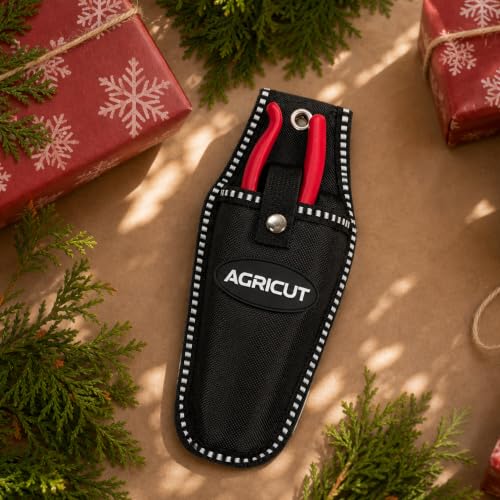 AGRICUT Japanese Pruning Shears, Hand Pruners with Sheath | Gardening Gifts for Men Women - Pruning Shears with Sheath & Holster, Heavy Duty Bypass Garden Clippers with Case - style: Nylon Handle, High Carbon Steel PRO with Sheath