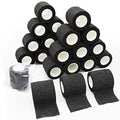 Latex Free Self Adhesive Bandage Wrap 2 inch x 5 Yards - 24 PCS Black Non-Woven Elastic Bandage Wrap - Vet Wrap for Dogs