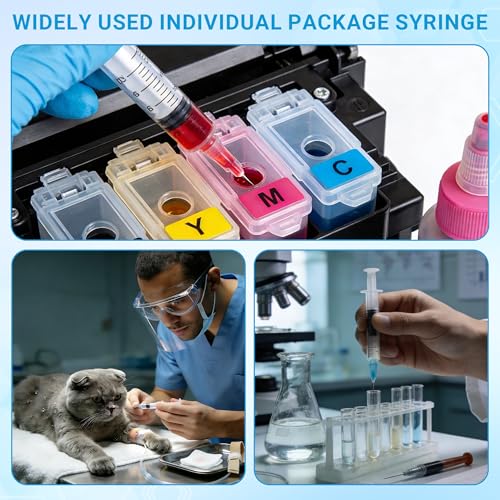 100 Pack 3mL 23Ga 1 Inch Disposable Syringe, Luer Lock Syringes, Individually Wrapped Lab Supplies - style: 3ml-23G 1"