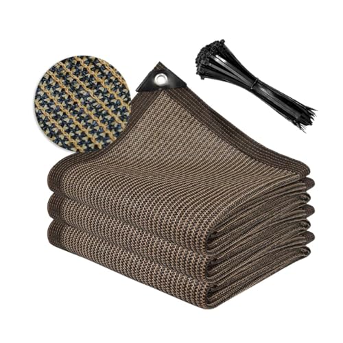Shade Cloth for Garden 20 * 20FT, 70% Sunblock Mesh Tarp & Outdoor Sun Shade with Grommets, Sun Shade Outdoor Cover, Plant Covers Freeze Protection for Greenhouse, Kennel, Lawn, Patio Brown - color: brown, size: 20*20FT
