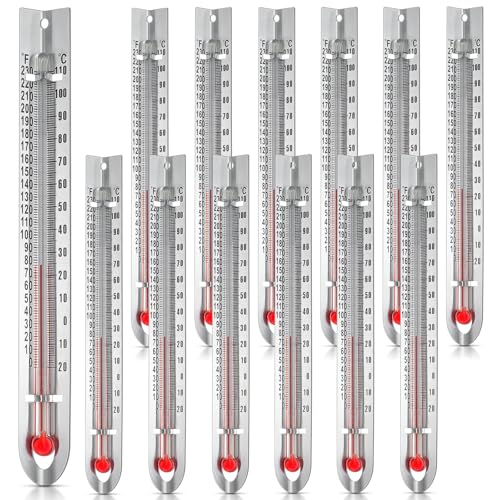 Tellegloww 24 Pcs V Shaped, Dual Scale Science Thermometers, Mercury Free Lab Thermometer for Student School Supplies, Classroom Teaching Tools for Kids, Adults