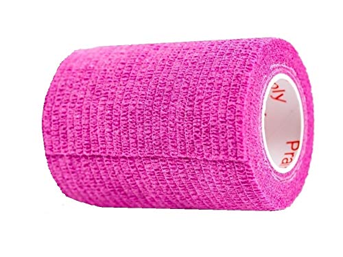 Vet Wrap Tape (Fuchsia) (2 Pack) (3 Inch x 15 feet) Self Adhesive Adherent Adhering Cohesive Flex Self Stick Bandage Grip Roll Dog Cat Pet Horse - color: Fuchsia, size: 2 Rolls