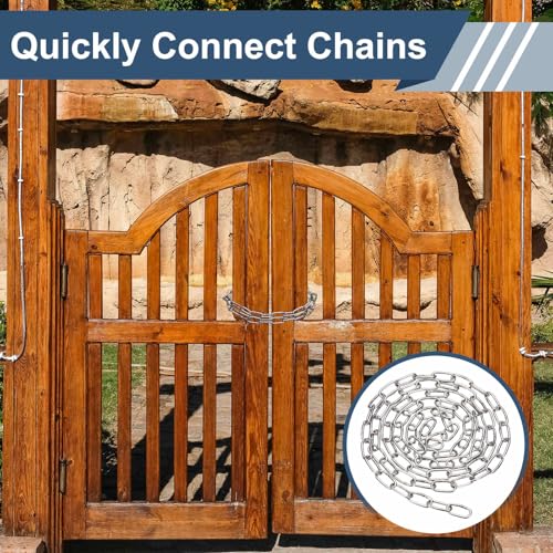 304 Stainless Steel Link Chain with 2 Hook (1/16" x 6.6 ft / 2 m x 1.5 Mm) - Utility Hanging Coil Chain Link Locking Pulling for Outdoor Fence Pet Dog - size: 1/16" x 6.6 ft(2 m x 1.5 Mm)