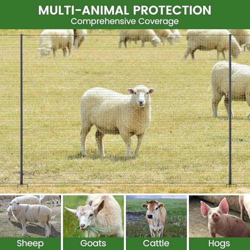 Non Electric Fence Netting, 40" x100' Portable Movable Livestock Nets Mesh for Chickens,Goats, Sheep, Dog, All-Purpose Fencing for Backyards, Homesteaders, Farms Ranches, and Gardens