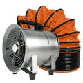 12 Inch Stainless Steel Portable Blower Fan, 3000CFM High Velocity Industrial Exhaust Fan, 16.4ft PVC Duct,Low Noise Ventilation Fan for Workshop Garage Warehouse - size: 12inch
