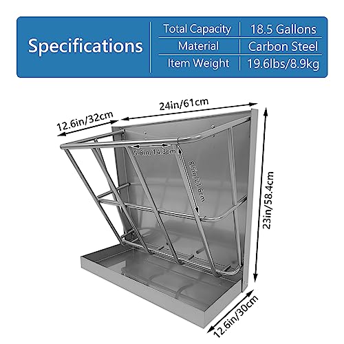 2Pcs Hay Feeder Goat 22 Gallon | Hay Rack, Heavy Duty Iron 2 in 1 Hay Rack for Sheep, Horses, Goats with Grain Tray, Effortless Installation in Farm - size: 2 IN 1 (2PCS)