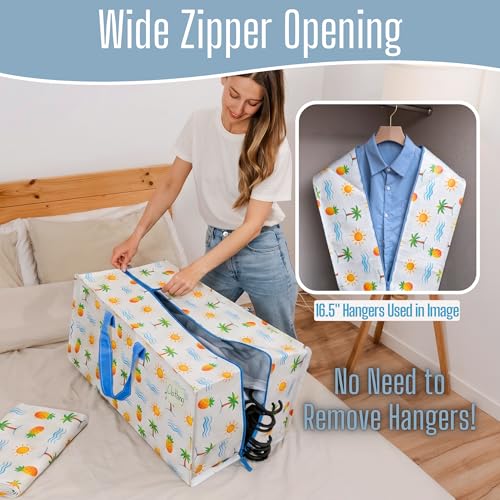 VENO 6 Pack Heavy Duty Moving Bags with Backpack Straps, Zippers & Handles, Extra Large Packing Bags for College Dorm Essentials, Moving Supplies Alternative to Cardboard Moving Boxes - color: Tropical Island, size: 6 Pack