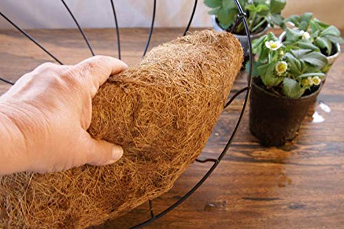 2PCS Half Round Hanging Basket Liners Replacement Coco Liner for Hanging Basket Wall Flower, 100% Natural Coconut Fiber Plant Basket Liner for Garden Planter Flower Pot (20 inch) - size: 20 inch