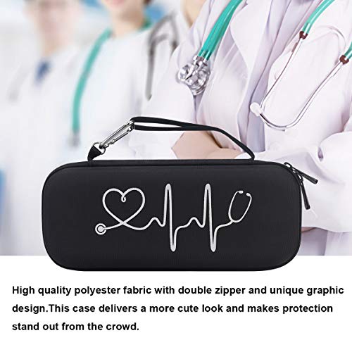 BOVKE Stethoscope Case for 3M Littmann Classic III Monitoring, Lightweight II S.E, Cardiology IV Diagnostic, MDF Acoustica Stethoscopes, Extra Room for Nurse Essentials and Medical Supplies, Black - color: Black