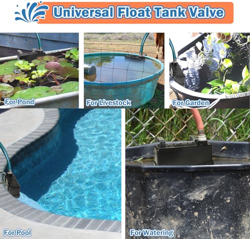 Water Trough Float Valve for Stock Tank,Automatic Livestock Waterer Level | Stock Water Tank Float Valve for Livestock Pond Farm Cattle Goat Horse Swimming Pool,Autofill Livestock Waterer Level Control - style: Stock Tank Float Valve-1PCS