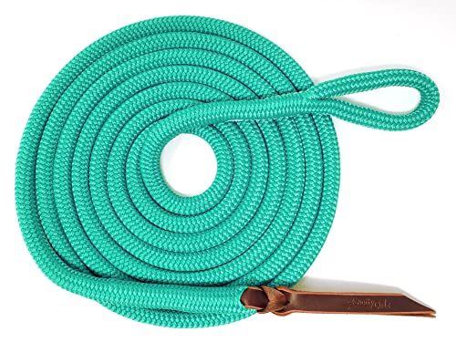 Double Braid Lead Rope with Eye Splice Loop, 12-14FT Lengths (Turquoise, 14 ft.) - color: Turquoise, size: 14 ft.