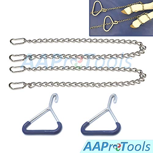 Durable Cow OB Apparatus Leg Catch Set (2 OB Handle & 2 OB Chain 60Inch), Goat Forceps, Cattle Delivery Instruments for Dairy Farm