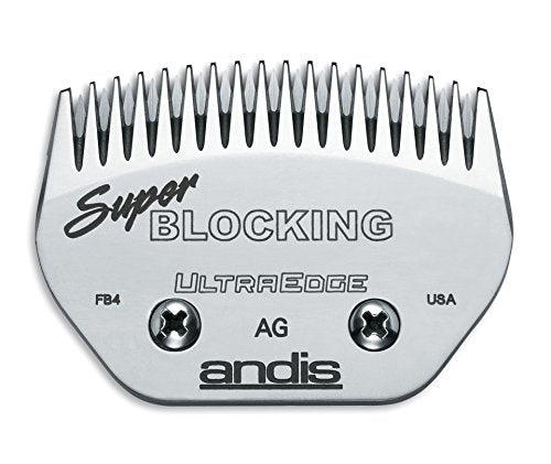 Andis 64340 Carbon-Infused Steel UltraEdge Super Blocking Large Animal Clipper Blade, Blocking, Stainless Steel - style: Super Blocking