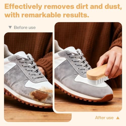 2 Pcs Suede Shoe Brush Nubuck Leather Cleaner Shoes Shine Dauber Crepe Applicators Set(2 Suede Brushes) - style: 2 Suede Brushes