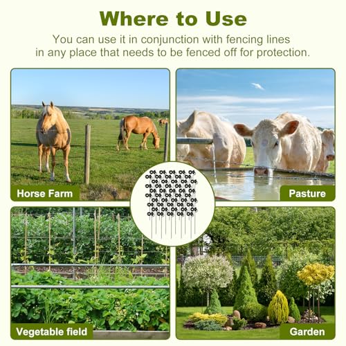 50 Pcs Black Electric Fence Wire Screw-in Insulator and 1 Insulator Socket Tool Labor-Saving Fence Ring Post Wood Post for Tape Rope Electric Wire Animal Agricultural Garden(Classic) - style: Classic