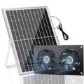 blessny Weatherproofed Solar 2 Fan Kit for Outside Intake or Exhaust air | 25W Solar Powered, 14.7 Ft Long Cord with IP65 Weatherproof Rate for Greenhouse, Chicken Coop & Shed Air Circulation - size: 2 Fan Kit