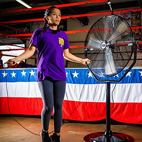 Maxx Air Industrial 30" Pedestal Fan, Powerful Heavy Duty Commercial Fan for Warehouses, Factories, and Large Spaces, Adjustable Height, Durable Construction, High Velocity Air Circulation