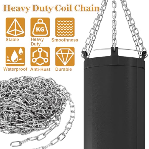 WOPPLXY 49.21ft (15 m) Length Galvanized Steel Chain, 0.11 Inch(3 mm) Heavy Duty Coil Chain, Stainless Steel Link Chain for Home Outdoor Fence Gate, Garage Doors, Swing Chain, Bicycle Security Lock
