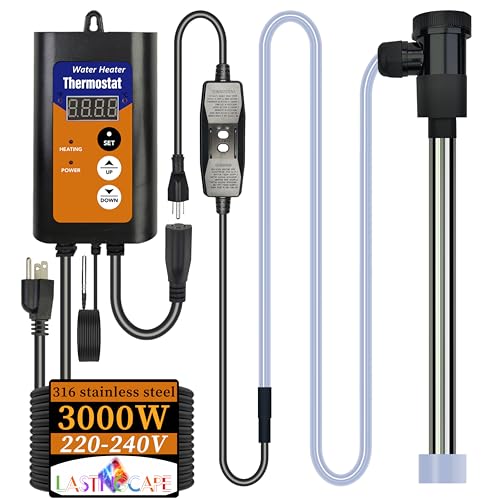 240V 3000W Submersible Portable Electric Pool & Hot Tub Immersion Water Heater with Thermostat, GFCI for Bathtubs, Inflatable Pool, Above Ground Pool, Swimming Pool and Baptistry