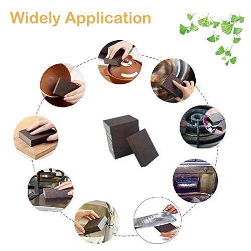 Krisler 8pc Brown Carborundum Sponge(thickness-1inch) | Stone Pot Clean Brush Rust Eraser Grit Scouring Pads Pot Cleaning Pads with Carborundum Washing Kitchen Cleaner Tool - size: Brown 1 Inch (Pack of 8)