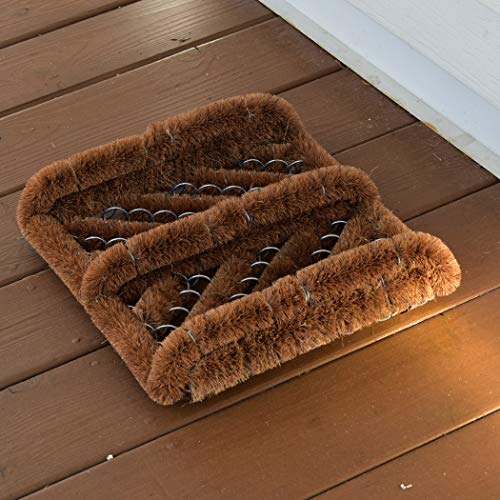 NINAMAR Natural Coir Boot Scraper Door Mat - 13 x 12 inch - 2 Pack - color: 2 Pack
