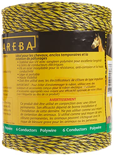 Zareba 1320 ft Polywire - 400 M Electric Fencing - Weather Resistant, Highly Visible Poly wire - Easy to Install, Repair, Slice - PW1320Y6-Z - size: 1 Pack