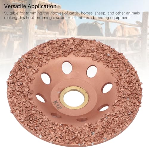 Hoof Trimming Disc, 3.94in HL Q7DMP Ti Plated Hoof Trimming Tool Hoof Trimming Grinding Wheel, Hooves Repair Tool Replacement Disc for Goats, Horses, Sheep, Pigs, Cattle