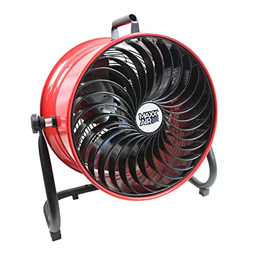 Maxx Air 16" High Velocity Turbo Fan with Pivoting Head - Efficient Air Circulation, High-Velocity Drum Fan Ideal for Home, Garage, or Workshop Use, Durable Construction, Easy Assembly