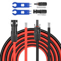 50 FEET 8AWG Solar Panel Extension Cable,8 Gauge Extension Cord, Solar Panel Wire with Extra Fair of Female and Male Quick Connectors Solar Adapter for RV, Off-Grid Systems (50FT Red + 50FT Black) - size: 50FT-8AWG
