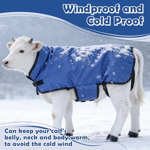 Calf Blanket Goat Coats Winter Jacket Calves Warming Blanket Warm Thickened Waterproof Windproof Calves Livestock Warm Clothes for Goats, Alpacas, Donkeys and Other Livestocks (2)