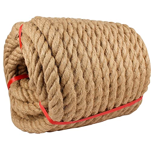 Manila Rope 1-1/4in x 100ft,Natural Hemp,Thick Large Decorative Nautical Ropes,Twisted Manila Ropes Great for Gardening,Railings,Hammock - size: 1-1/4in, style: 100FT