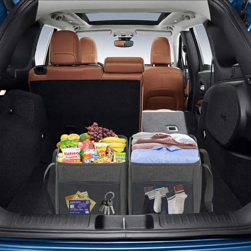 LHZK Standing Utility Tote Bag with Metal Wire Frame and the Sides Rinforced, Large Tote Bag with Handle, Reusable Grocery Bags Foldable, Beach Bag, Car Tote (Grey, 18.5''x11.8''x11.5'') - color: Dark Gray, size: 18.5''x11.8''x11.5''-1 Pack
